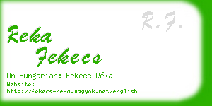 reka fekecs business card